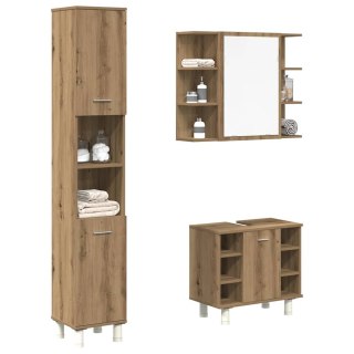 3-częściowy zestaw mebli łazienkowych, dąb artisan