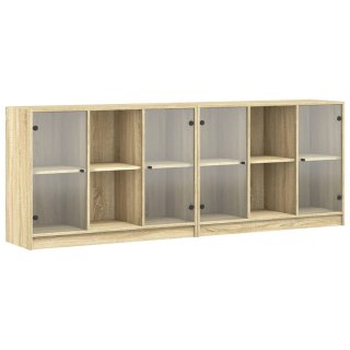 Biblioteczka z drzwiczkami, dąb sonoma, 204x37x75 cm