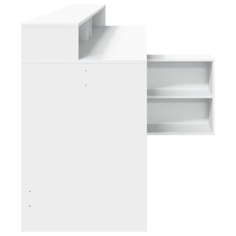 Biurko z podświetleniem LED, białe, 200x104x91 cm