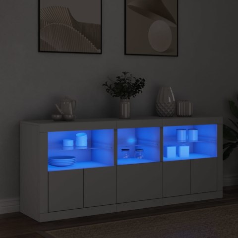 Szafka z oświetleniem LED, biała, 162x37x67 cm