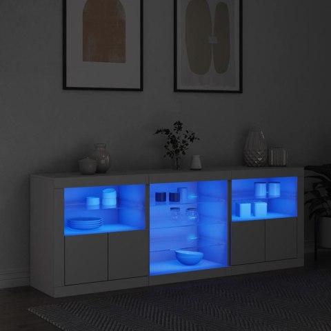 Szafka z oświetleniem LED, biała, 181,5x37x67 cm
