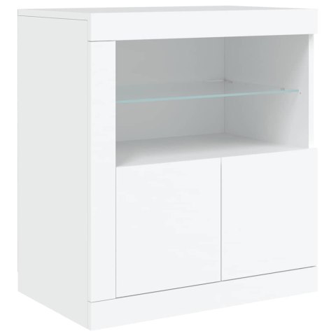 Szafka z oświetleniem LED, biała, 181,5x37x67 cm
