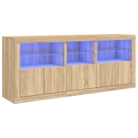 Szafka z oświetleniem LED, dąb sonoma, 162x37x67 cm