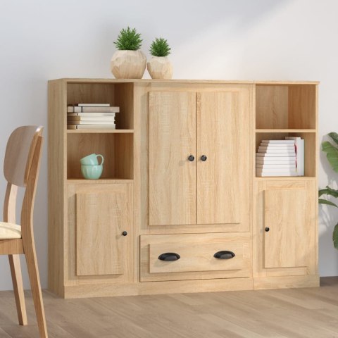 Wysokie szafki, 3 szt., dąb sonoma, materiał drewnopochodny