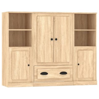 Wysokie szafki, 3 szt., dąb sonoma, materiał drewnopochodny