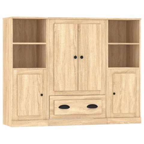 Wysokie szafki, 3 szt., dąb sonoma, materiał drewnopochodny