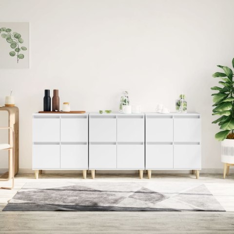 Komody, 3 szt., białe, 60x35x70 cm, materiał drewnopochodny