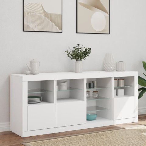 Szafka z oświetleniem LED, biała, 164x37x67 cm