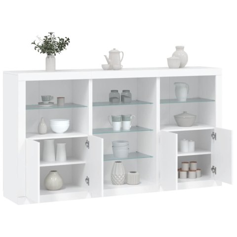 Szafka z oświetleniem LED, biała, 181,5x37x100 cm