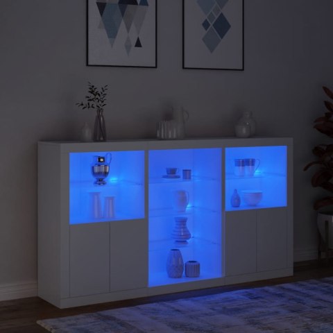 Szafka z oświetleniem LED, biała, 181,5x37x100 cm