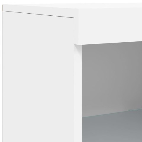 Szafka z oświetleniem LED, biała, 181,5x37x100 cm