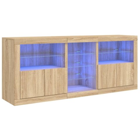 Szafka z oświetleniem LED, dąb sonoma, 181,5x37x67 cm