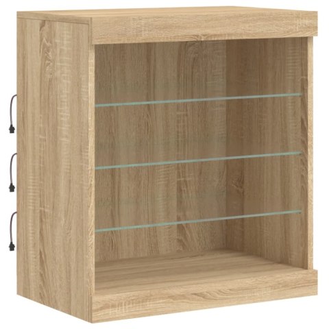 Szafka z oświetleniem LED, dąb sonoma, 181,5x37x67 cm