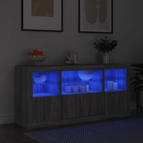 Szafka z oświetleniem LED, szary dąb sonoma, 142,5x37x67 cm