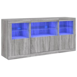 Szafka z oświetleniem LED, szary dąb sonoma, 142,5x37x67 cm
