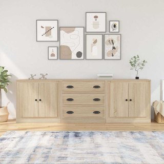 Szafki, 3 szt., dąb sonoma, materiał drewnopochodny