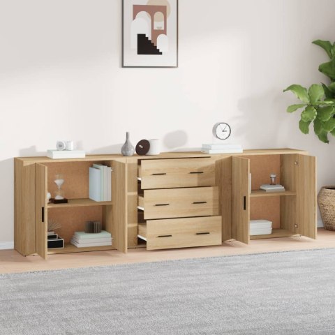 Szafki, 3 szt., dąb sonoma, materiał drewnopochodny
