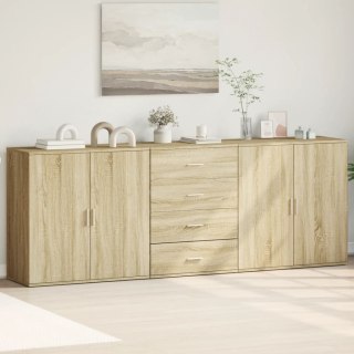 Szafki, 3 szt., dąb sonoma, materiał drewnopochodny