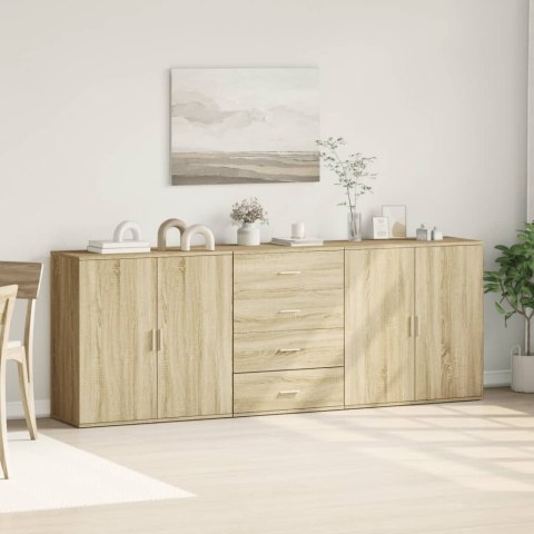 Szafki, 3 szt., dąb sonoma, materiał drewnopochodny