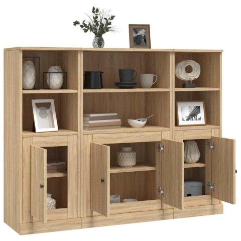 Wysokie szafki, 3 szt., dąb sonoma, materiał drewnopochodny