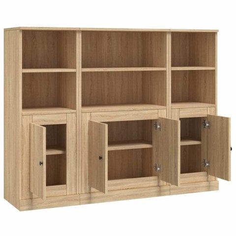 Wysokie szafki, 3 szt., dąb sonoma, materiał drewnopochodny