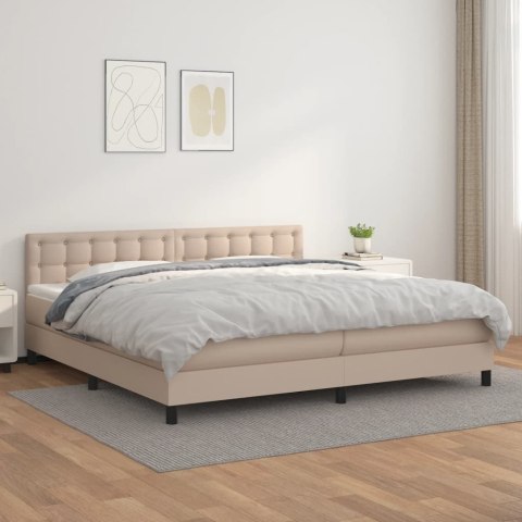 Łóżko kontynentalne z materacem, cappuccino ekoskóra 200x200 cm