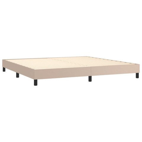 Łóżko kontynentalne z materacem, cappuccino ekoskóra 200x200 cm