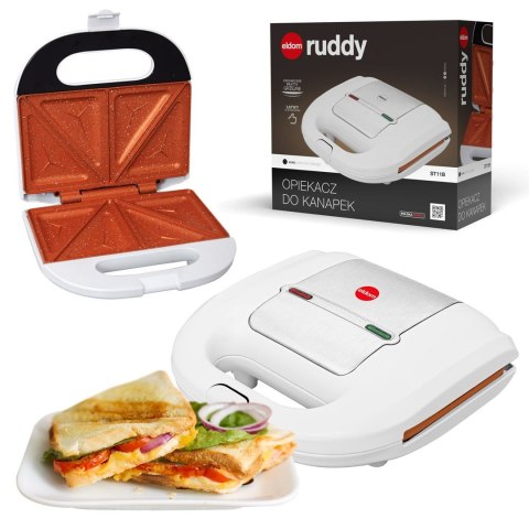 ELDOM OPIEKACZ DO KANAPEK ST11B RUDDY 750 W BIAŁY CERAMICZNE PŁYTY