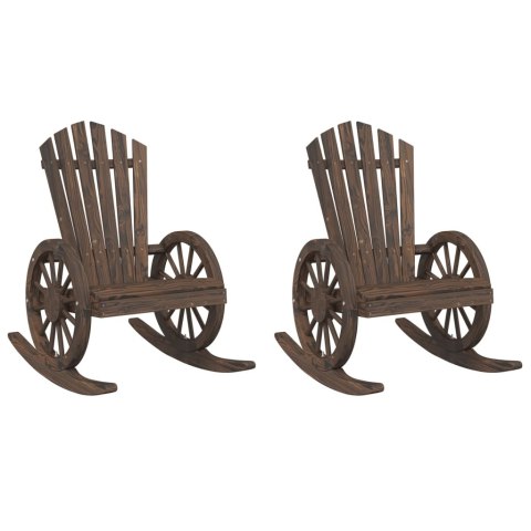 Krzesła bujane Adirondack, 2 szt., lite drewno jodłowe
