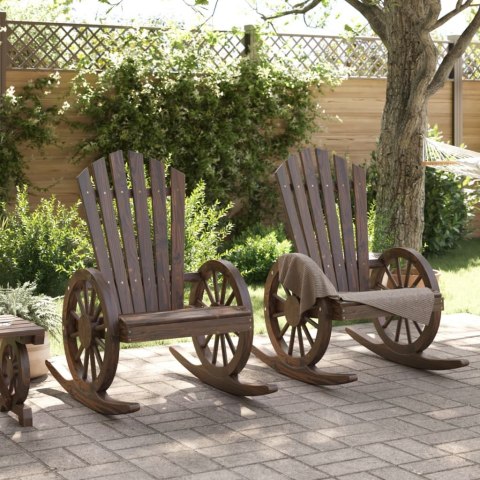Krzesła bujane Adirondack, 2 szt., lite drewno jodłowe