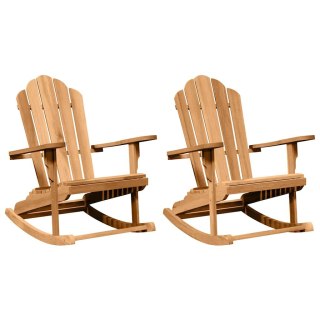 Fotel bujany Adirondack 2 szt. Brązowy Lite drewno tekowe
