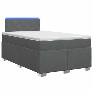 Łóżko Box Spring z materacem i LED ciemnoszary 120 x 190 cm
