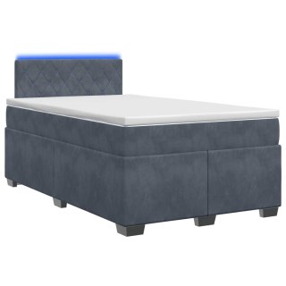 Łóżko Box Spring z materacem i LED ciemnoszary 120 x 190 cm