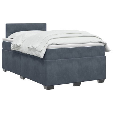 Łóżko Box Spring z materacem i LED ciemnoszary 120 x 190 cm
