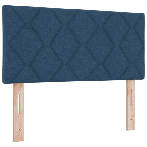 Łóżko ottoman z materacem niebieski 120 x 200 cm tkanina