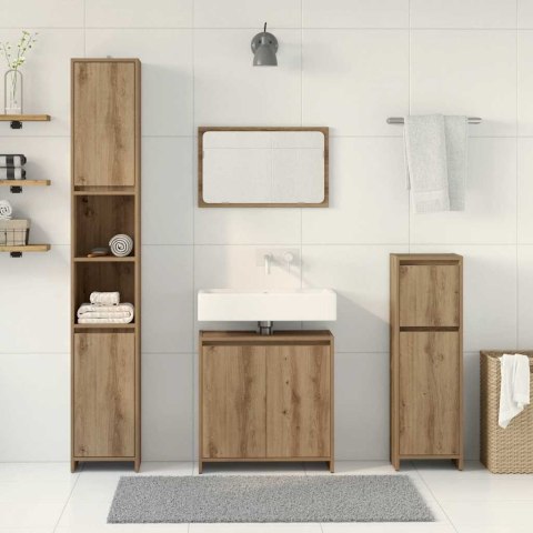 4-częściowy zestaw mebli łazienkowych, dąb artisan