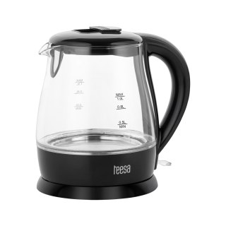 Czajnik elektryczny TEESA, szklany, 1630 W, czarny, 1 L