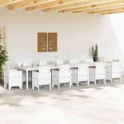 Stół Ogrodowy Biały 400 x 100 x 73 cm polirattan
