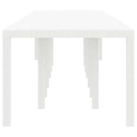 Stół Ogrodowy Biały 400 x 100 x 73 cm polirattan
