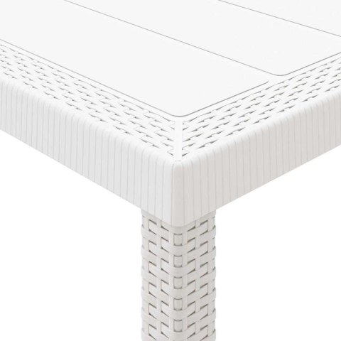 Stół Ogrodowy Biały 400 x 100 x 73 cm polirattan