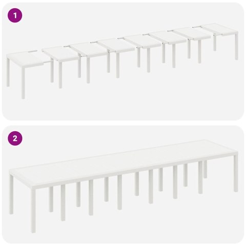 Stół Ogrodowy Biały 400 x 100 x 73 cm polirattan