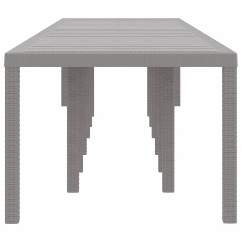 Stół Ogrodowy Jasnoszary 400 x 100 x 73 cm polirattan