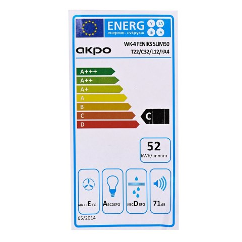 Okap kominowy AKPO WK-4 FENIKS SLIM ECO 50 cm | LED | inox