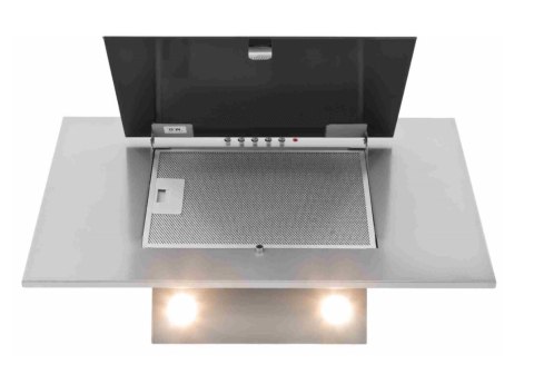 Okap kominowy AKPO WK-4 NERO ECO 50 cm | LED liniowy | szary / czarne szkło