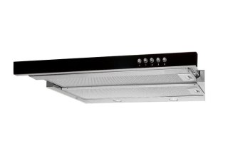 Okap teleskopowy AKPO WK-7 LIGHT GLASS 50 cm | LED | inox / czarne szkło