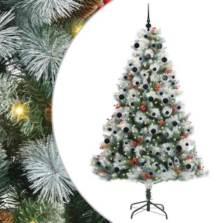 Sztuczna choinka Zielono-biały 240 cm PVC, Metal i Plastik