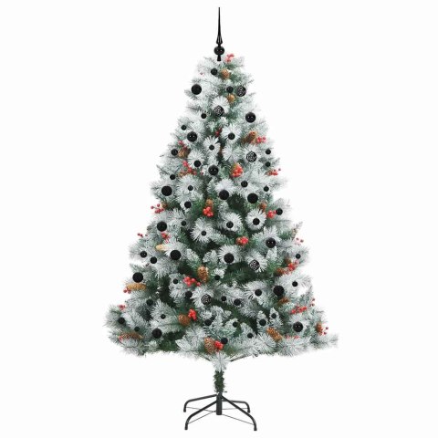 Sztuczna choinka Zielono-biały 240 cm PVC, Metal i Plastik
