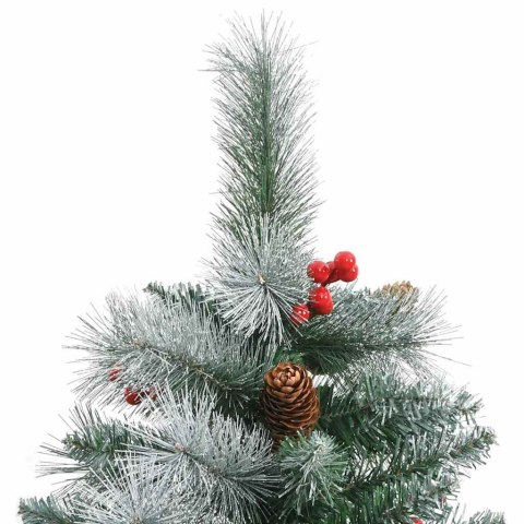 Sztuczna choinka Zielono-biały 240 cm PVC, Metal i Plastik