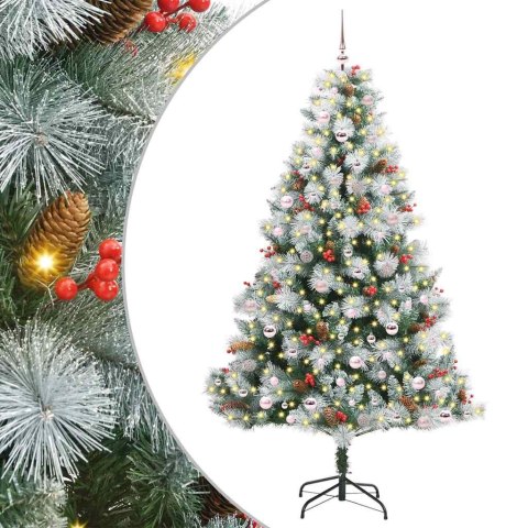 Sztuczna choinka Zielono-biały 240 cm PVC, Metal i Plastik