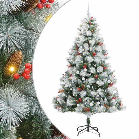 Sztuczna choinka Zielono-biały 240 cm PVC, Metal i Plastik